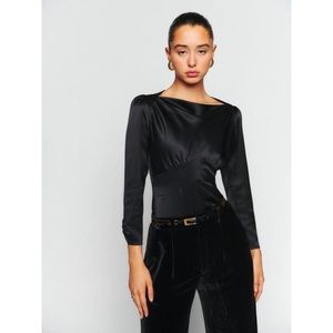 NWOT Reformation Jason Silk Top Almond